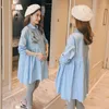 Embroidery Flower Cotton Maternity Blouses Autumn Fashion Loose Clothes for Pregnant Women Pregnancy Shirts Tops1460055