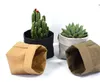 Foldable Pots Kraft Paper Flowerpot Waterproof 4 colors Environmental Protection Planters storage bag Mini Garden Vegetable pouch Washable A02