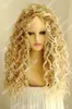 Mode Sexy Dames Lange Zwarte Blonde Rood Bruin Cosplay Party Curly Pruiken