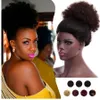 İpli At Kuyruğu Sentetik 12 '' ve 8 '' Kısa Afro Kinky Kıvırcık Saç Bun Kanekalon Siyah / Beyaz Kadınlar için