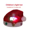 Barn LED Julbelysning Hat Santa Claus Reindeer Snowman Xmas Gifts Cap Night Lamp Lighting Decoration