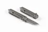 Fabriek prijs groothandel damascus mini kleine kogellager flipper vouwmes drop punt mes tc4 titanium legering handvat met geschenkdoos