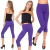 Legging court décontracté pour femme, confortable, taille haute, en coton, taille 8-22, pantalon 3/4, LWP34