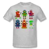 T-shirt robot da uomo di lusso in cotone 100% T-shirt da uomo O-Collo arancione T-shirt manica corta S-6XL T-shirt geek