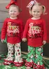 Hot Girls Christmas Outfits Baby Girl Clothes Long Sleeve T-shirt Tops Pants 2PCS Kids Set Toddler Children Boutique Clothing Xmas Clothes