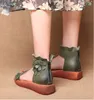Verão genuíno de couro gladiador sandálias femininas sapatos de moda plana calça casual feminina feita à mão