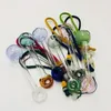 Creative Glass Oil Burner Pipe 4.6inch Portable Spoon Hand Pipe With Lanyard Smoking Pipes Bubbler Glass Oil Burner Water Bong