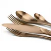 4 färger högkvalitativa 5st / 20pcs / 30pcs Silverware Set Guld / Svart / Rose / Silver Matte Pläterad Rostfritt Stål Bestick Middagsredskap Middagsuppsättning