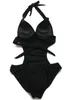 Costume da bagno intero imbottito da donna sexy bikini alla caviglia imbottito con scollo a V profondo senza schienale costume da bagno drappeggiato costumi da bagno spiaggia da spiaggia Bl3092436