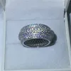 choucong Handmade Full Prong set 310pcs Diamonique 5A Cz 925 Sterling silver Women Engagement Wedding Band Ring Size 5-11