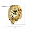 Fashion Lion Band Ring Gold Steel Color Mens Rings pesante Mental Punk Style Biker Gothic Biker Jewelry1822401