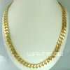 18K Gold Filled Mens Solid Chain Long Ketting Curb Ring Link Sieraden N227