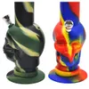 Nouveau Crâne 7.80 Pouce Silicone Bong Pipe À Eau Bong Armée Couleur Verre Bongs Filtre Silicone Huile Rig Tabac Fumer Conduites D'eau Bong