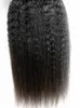 Fashion Brazilian Human Virgin Remy Hair Kinky Straight Hair Weft Human Soft Double Drawn Hair Extensions Unprocessed Natural Black Color