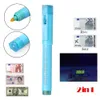 2 in 1 vals geld Detector Pen Draagbare Geld Marker Valuta Detector Tester Pen Geld Checker UV Light