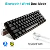 Nouveau 61 touches RK61 Bluetooth sans fil blanc LED rétro-éclairé ergonomique clavier de jeu mécanique Gamer éclairé pour ordinateur portable