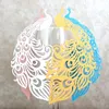 Peacock Card Party Supplies Glass Glass Cards Wedding Decoration Laser Cut Escort Cup Tricks Craft Table Decor Baby Shower