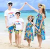 Papa Mama und Kinder Familie passende Outfits Kleider und T-Shirt zwei Farben Familienkleidung9673330