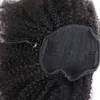 4B 4C Afro Kinky Kıvırcık Ponytails Uzantıları Tek Parça Moğol İnsan Saç Uzatma Ponytails Doğal Renk Dolago Remy Klip