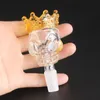 Hookahs Glass Slide Smoke Accessory For Glass Bong Quartz Banger Nails BIG Size Skull Style Herb Holder With Crown Bowl