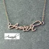 whole salePersonalisierte Name Halskette, Signatur Halskette, Rose Gold plattiert benutzerdefinierten Namen, Name Schmuck