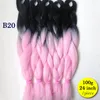 Hela ombre syntetiska kanekalon flätande hår för virkade flätor falska hårförlängningar ombre jumbo flätande hår 24 tum4114785