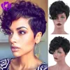 Stock fast shipping Brazilian Curly Hair Short simulation Human Hair Wigs For Black Women synthetic Wigs Color black Wig