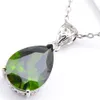 Mix 5PCS Rainbow New Luckyshine 925 sterling Silver Teardrop Peridot Citrine Black Onyx Gemstone Necklaces Pendants For Lady Party Gift