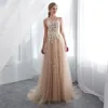 Modern Designer Country Style Champagne Wedding Dresses Illusion Sleeveless Lace Appliqued Western Bobo Bridal Gowns HY4159