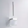 Titular da escova de vaso sanitário Moderno SUS 304 Aço Inoxidável Assento de Montagem Estilo Quadrado Copos De Vidro Do Banheiro Ferragem Montagem 610009