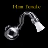 Colorful Pyrex Glass Oil Burner Pipes Hookahs 10mm 14mm 18mm Female Clear Glass pipe banger Nail