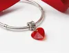 Big Red Heart Dangle Charm Bead Big Hole Fashion Women European Style For Pan DIY Armband Halsband Bangle Panza007-126