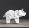 bianco nero elefante in ceramica decorazioni per la casa artigianato decorazione della stanza amanti della ceramica ornamento porcellana statuette di animali decorazione