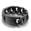 KB76208-BD 22 cm (8,65 pulgadas) 25 mm Acero inoxidable de alta calidad pesado 178 g Gran pulsera de cadena cubana enorme tono negro vintage regalos para hombres