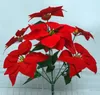 22CM For Christmas Poinsettia Decoration Artificial Silk Flowers Bouquet High Quality Home Wedding Party Decors Supplies Multi color