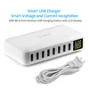 Station de recharge USB à 8 Ports pour plusieurs appareils, avec écran LCD, chargeur intelligent de bureau pour ordinateurs portables, tablettes, téléphones