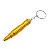 Wholesale Gold Bullet Metal Key Chain Smoking Pipe chain Shisha Head Gun Pistol Bullet Shape Cigarette Pipe Holder Portable tabacco Pipe fre