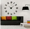 Reloj de pared grande 3d números romanos espejo pegatina de pared Diy sala de estar decoración del hogar relojes de moda llegada pared de cuarzo