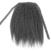 African Ponytail Человеческие волосы наращивание волос Crase Yaki Kinky прямой хвост для волос в Drawstring пони хвост 100G-160G натуральный цвет