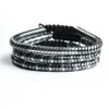New Men Bracelet 6mm Natural Hematite Snake Macrame Bracelets Wholesale 10pcs/lot Hot Sale Jewelry For Cool Men