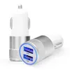 Top Quality Dual USB Port Car Adapter Charger Universal Aluminium 2-port Car Chargers USB For Samsung Galaxy S10 S9 S8 Plus Note 8 5V 2.1A