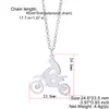 Motorcycle Racing Pendant Necklace Extreme Sport Stainless Steel Sports Jewelry Silver Gift for Motor Lover Fans New Arrival Wholesale