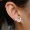 Boucles d'oreilles en argent Sterling 925, bijoux simples et doux, croissant de lune, étoile, Zicron, grimpeur, petite étoile, cadeaux fins d'anniversaire