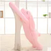 Dorimytrader Kawaii Long Ear Bunny Plush Toy Big Soft Animal Kanin Fylld Dolls Kudde för Barn Present Bröllop Deco 47Inch 120cm DY60395