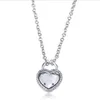 Popular genuino 100% 925 cadena de plata esterlina día de san valentín corazón Rhinestone collar estilo europeo de lujo DIY regalo de la joyería 50 cm PNC5