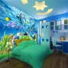 Frete Grátis 3D papel de parede personalizado mundo subaquático peixe marinho mural crianças quarto TV backdrop aquário papel de parede mural
