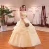 熱い販売卸売シャンパン赤ホワイトウェディングドレス2018新しい到着フリルアップリケ甘味韓国風の花嫁夏