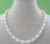 Collier de perles d'eau douce baroques blanches naturelles 18" 11-14mm - Fermoir GP