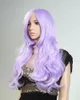 Gorąca sprzedaż damska długi falisty kręcone cosplay party pełne peruki Lolita fioletowy peruka + prezent