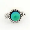 Handmade Girls Gift Finger Mood Ring Small Color Change Mood Stone Rings Antique Silver Jewelry with RS009-035281m